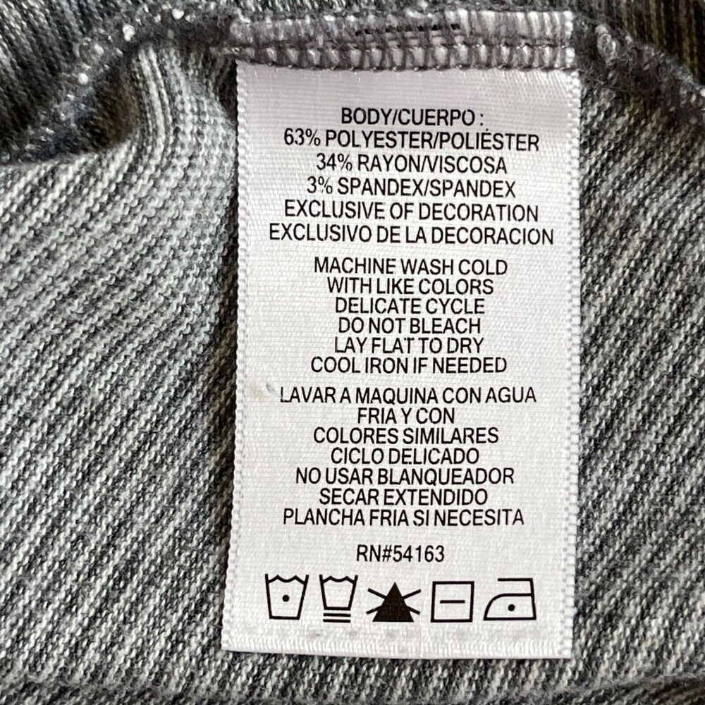 Tommy Hilfiger Sport Top Women's‎ Size L Gray Stripes Raglan Long Sleeves - Picture 7 of 11